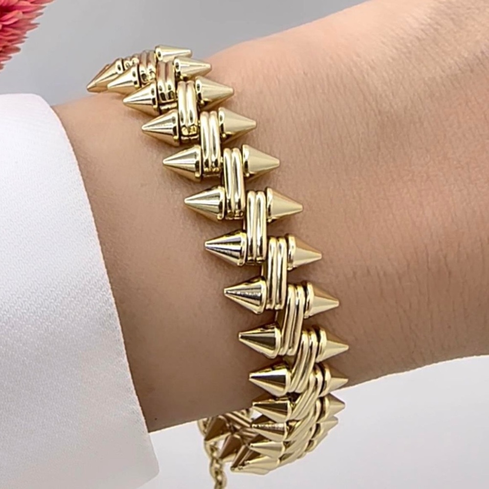Men Spike Chain Bracelet | 14K Gold Plated Luxury Jewelry